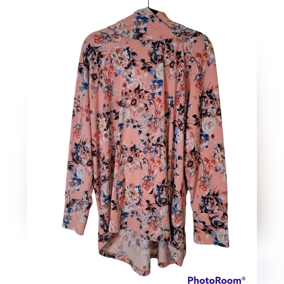 LuLaRoe Tops - Lularoe- Hoodie- Size 3XL- Pink with colored flowers